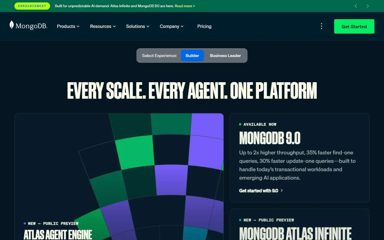 Tampilan website resmi MongoDB (mongodb.com)