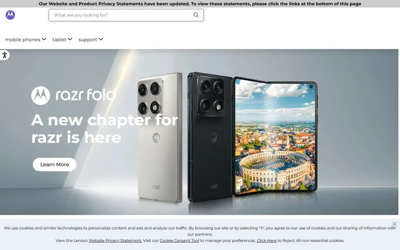 Tampilan website resmi Motorola (motorola.com)