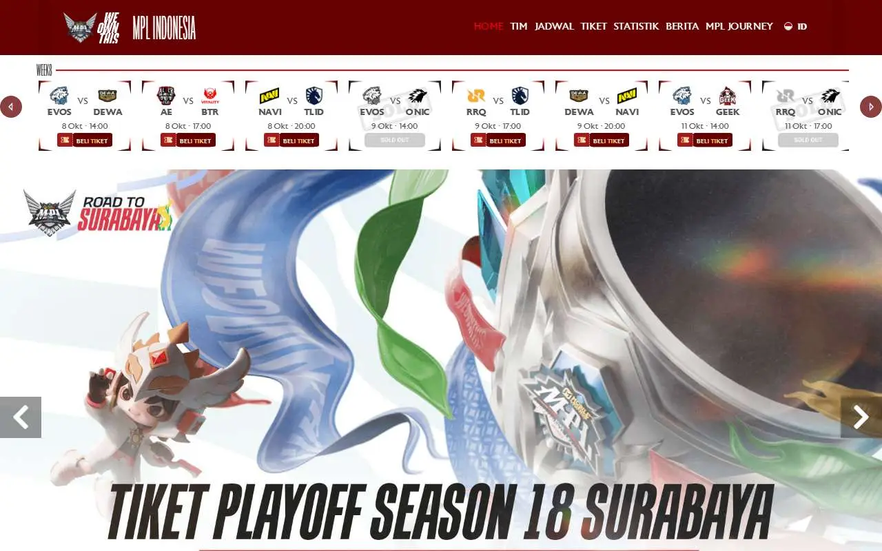 Tampilan website resmi MPL Indonesia (id-mpl.com)