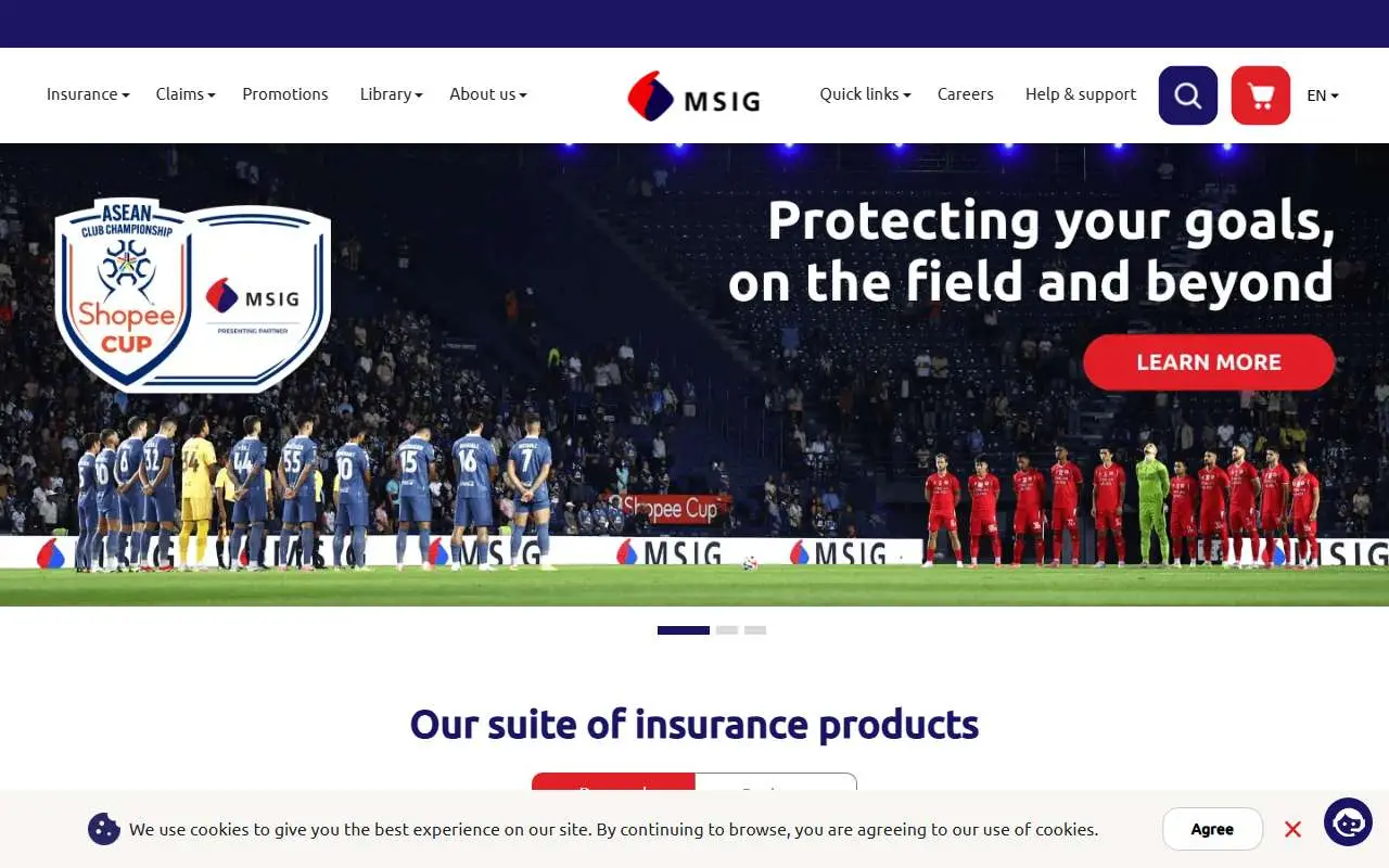 Tampilan website resmi MSIG Insurance Indonesia (msig.co.id)