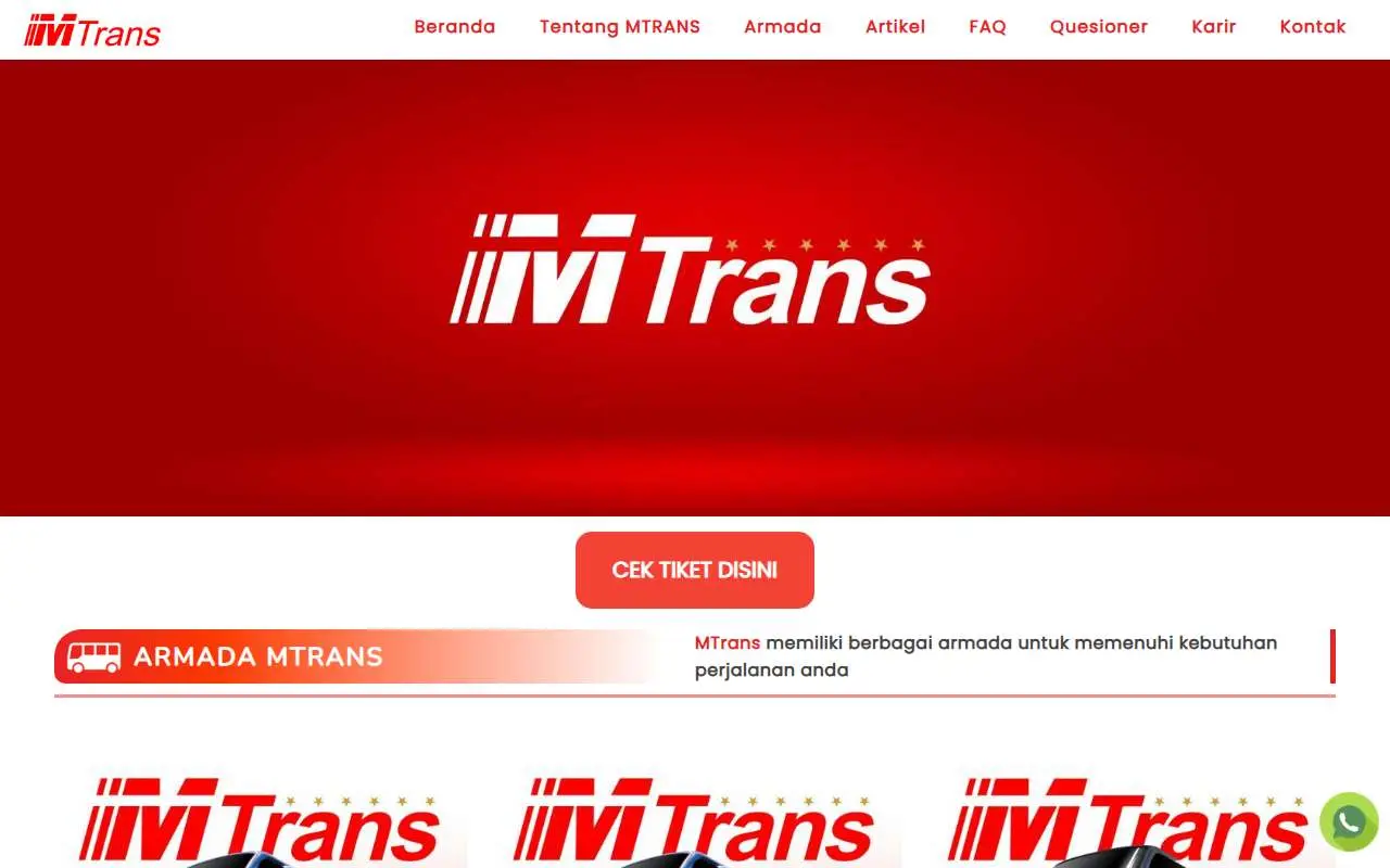 Tampilan website resmi MTrans (mtrans.co.id)