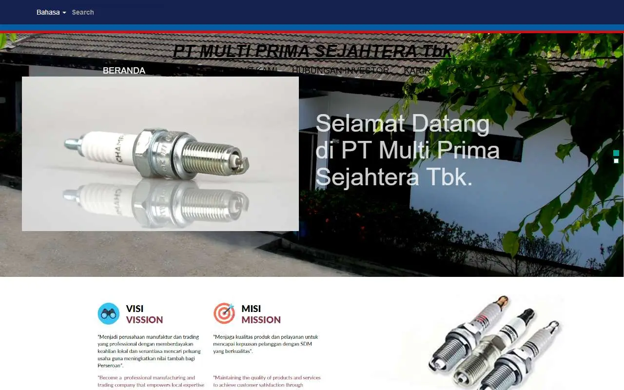 Tampilan website resmi Multi Prima Sejahtera (multiprimasejahtera.net)