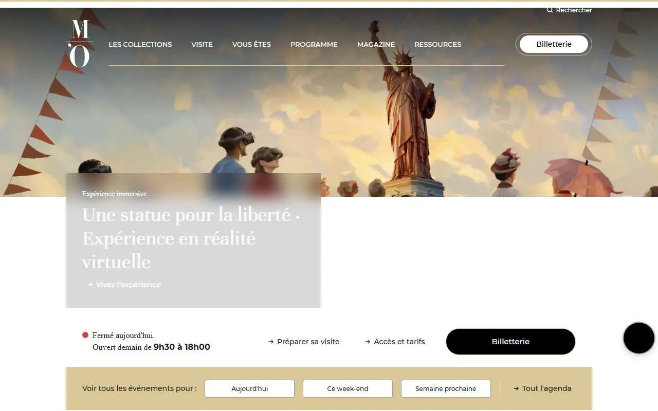Tampilan website resmi Museum Orsay (musee-orsay.fr)