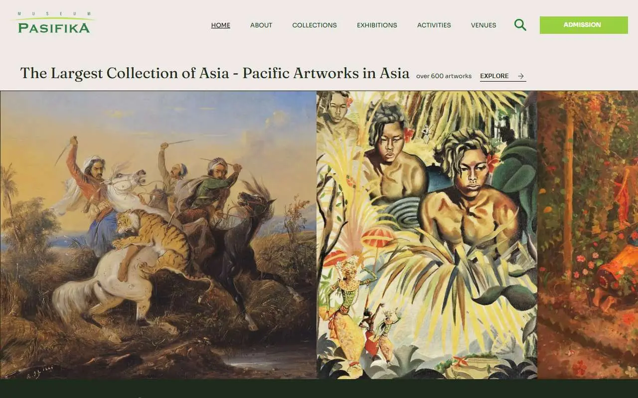 Tampilan website resmi Museum Pasifika (museum-pasifika.com)