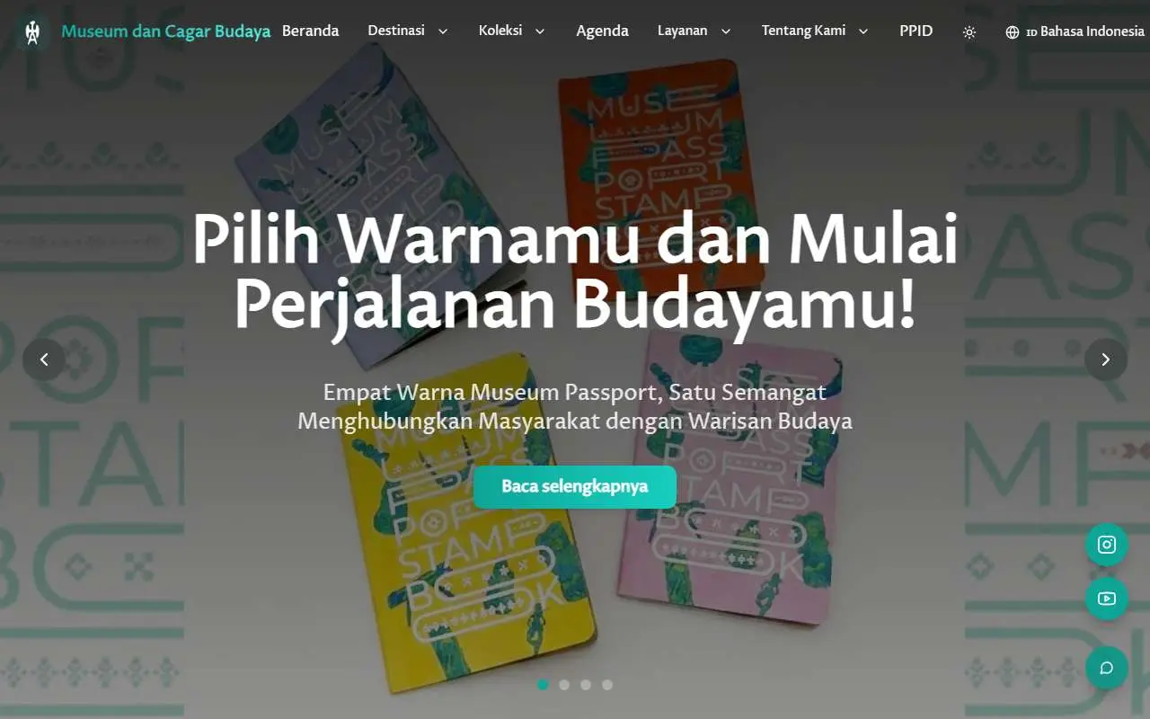 Tampilan website resmi Museum dan Cagar Budaya (museumcagarbudaya.kemenbud.go.id)