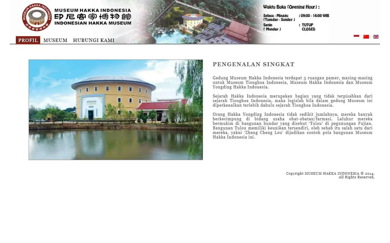 Tampilan website resmi Museum Hakka Indonesia dan Taman Tionghoa (museumhakkaindonesia.com)