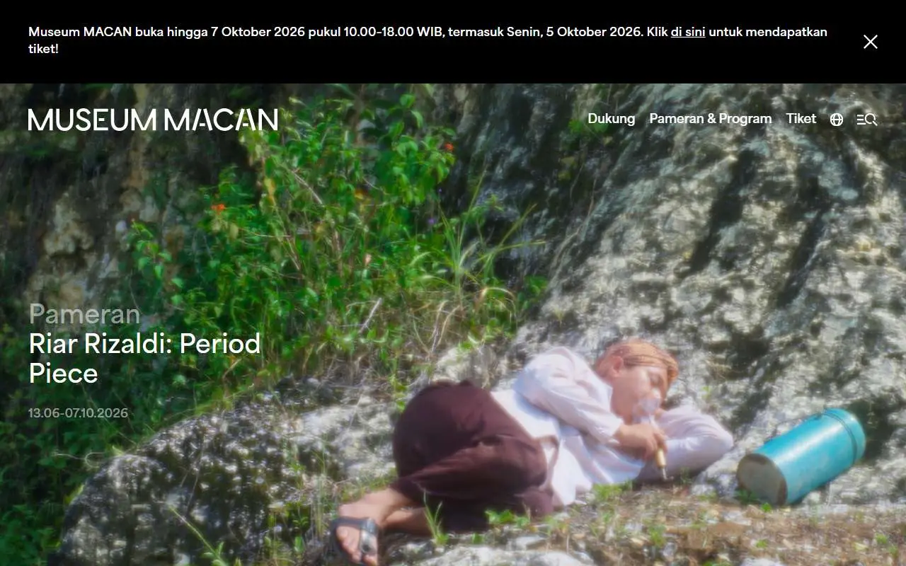 Tampilan website resmi Museum MACAN (museummacan.org)