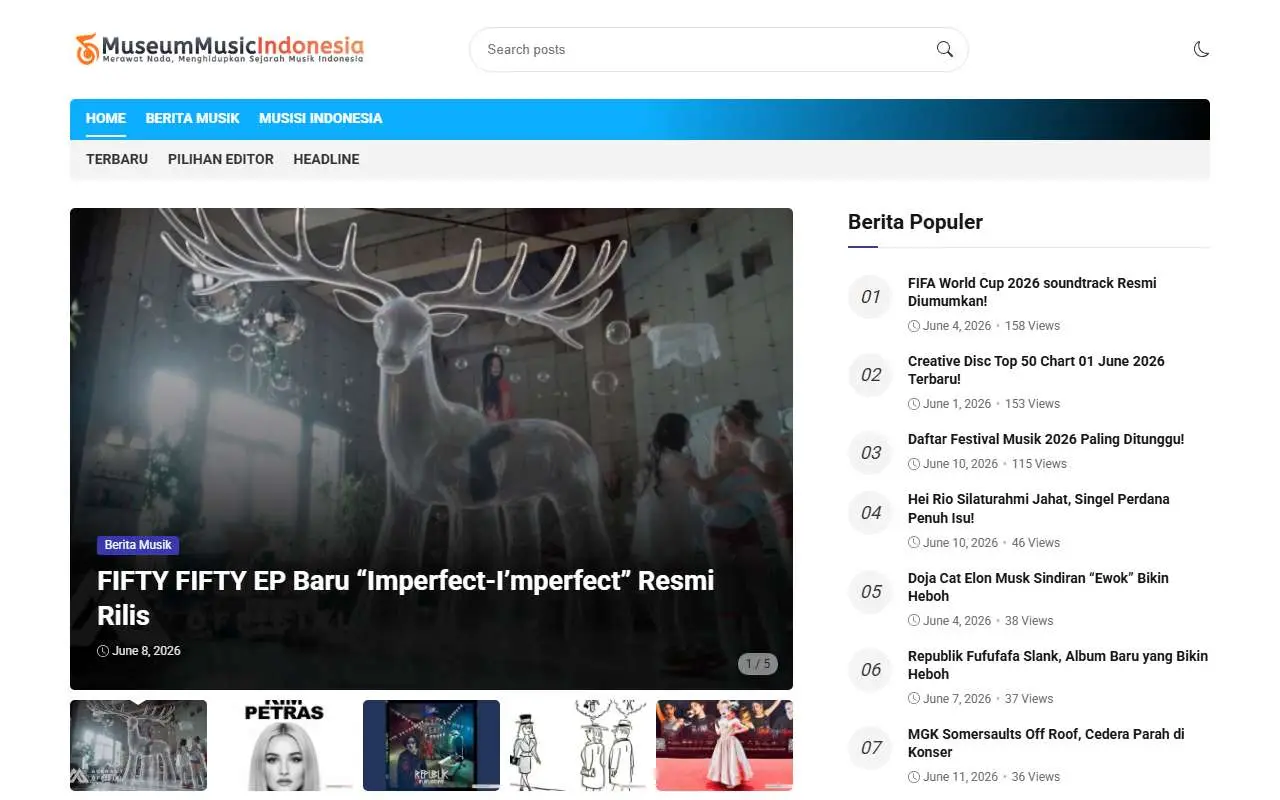 Tampilan website resmi Museum Musik Indonesia (MMI) (museummusikindonesia.id)