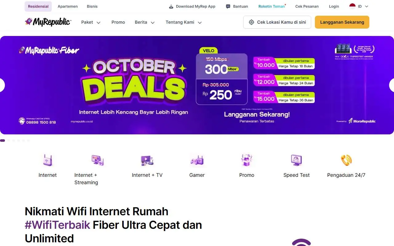 Tampilan website resmi MyRepublic Indonesia (myrepublic.co.id)