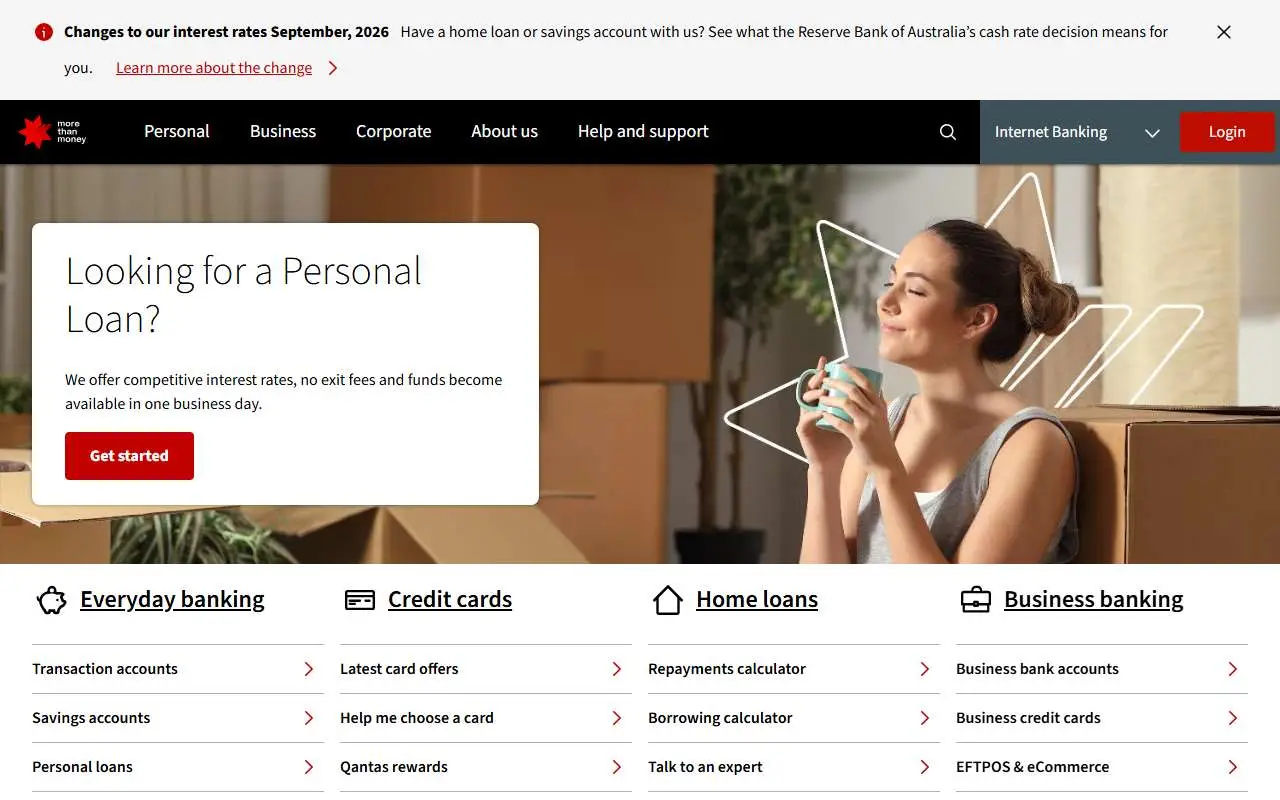 Tampilan website resmi National Australia Bank (nab.com.au)