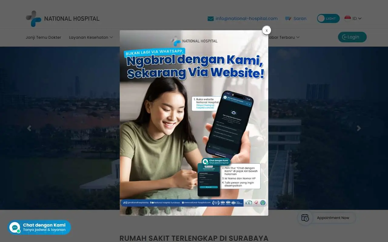 Tampilan website resmi RS National Hospital (national-hospital.com)