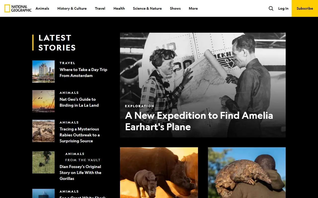 Tampilan website resmi National Geographic (nationalgeographic.com)