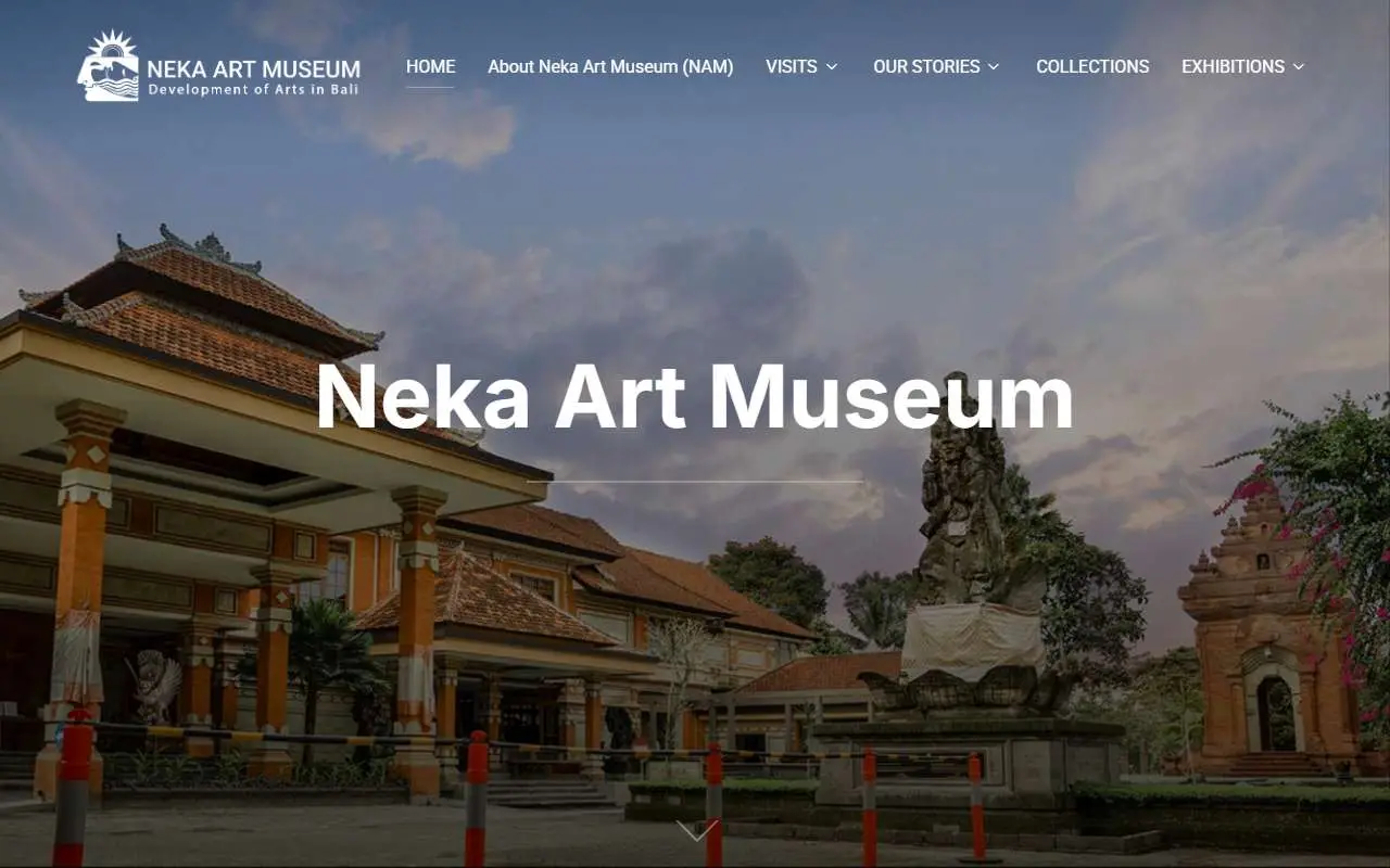 Tampilan website resmi Neka Art Museum (nekaartmuseum.com)