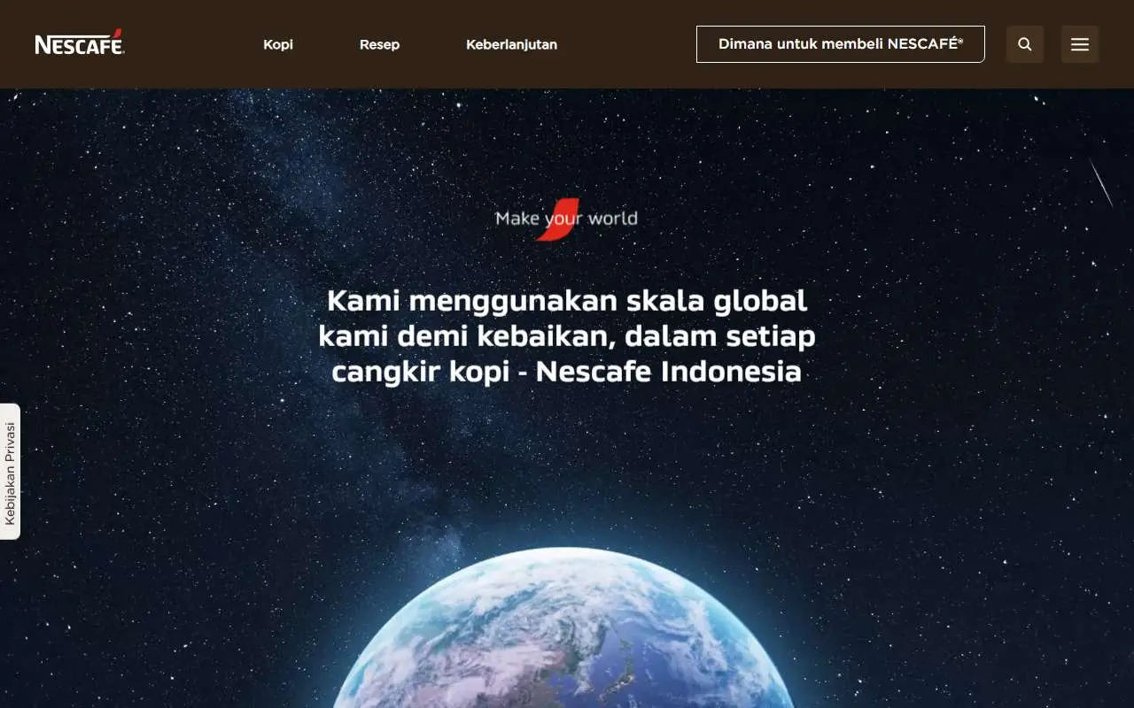 Tampilan website resmi Nescafe (nescafe.com)