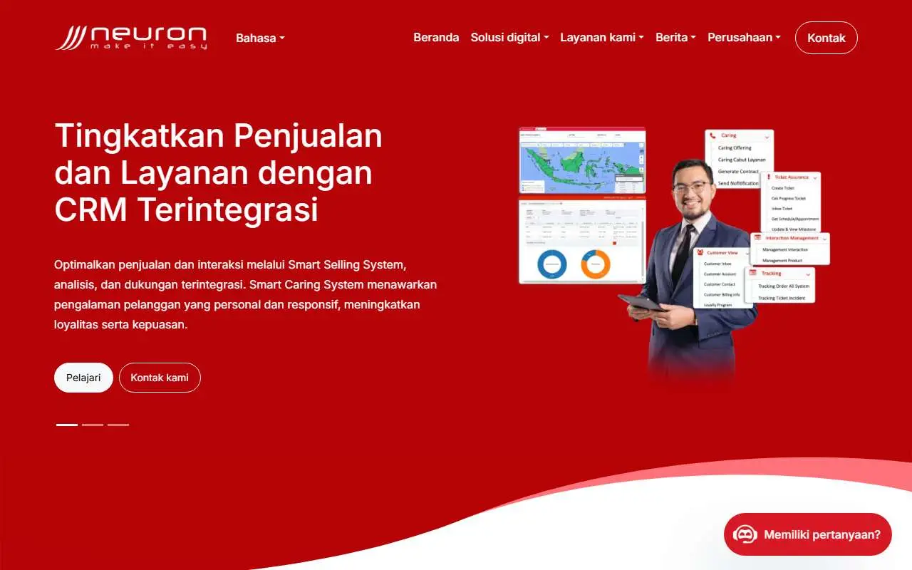 Tampilan website resmi Neuronworks (neuronworks.co.id)