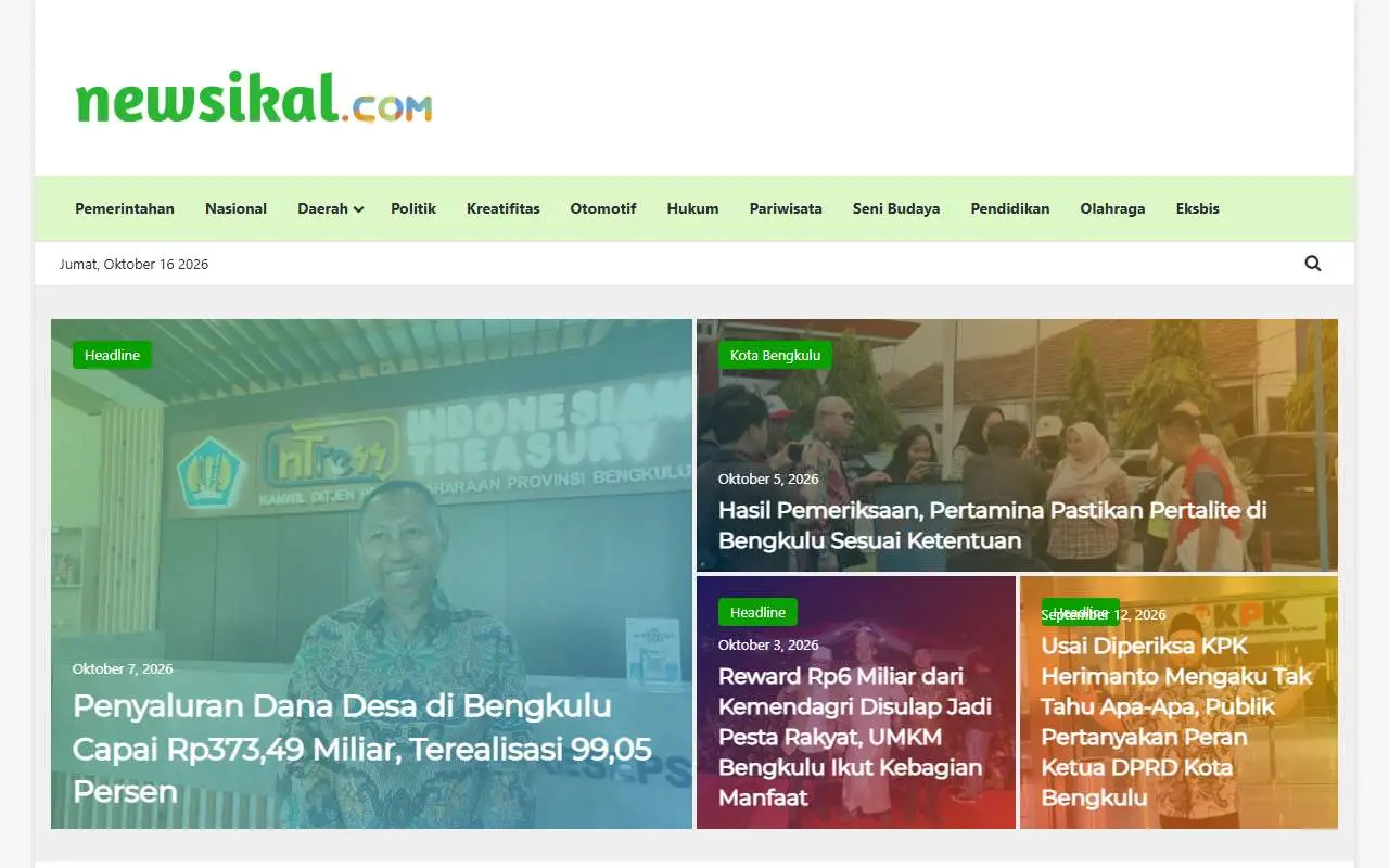 Tampilan website resmi Newsikal (newsikal.com)