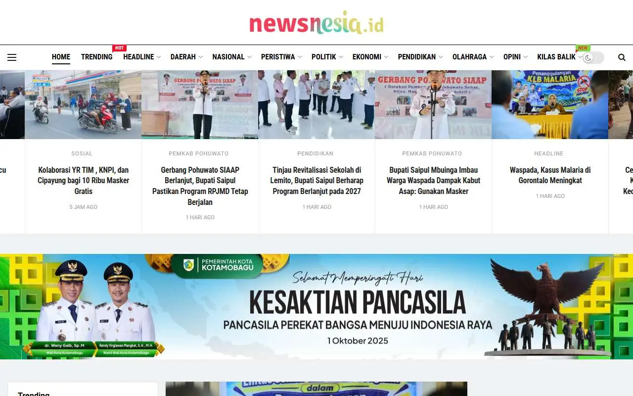 Tampilan website resmi Newsnesia (newsnesia.id)