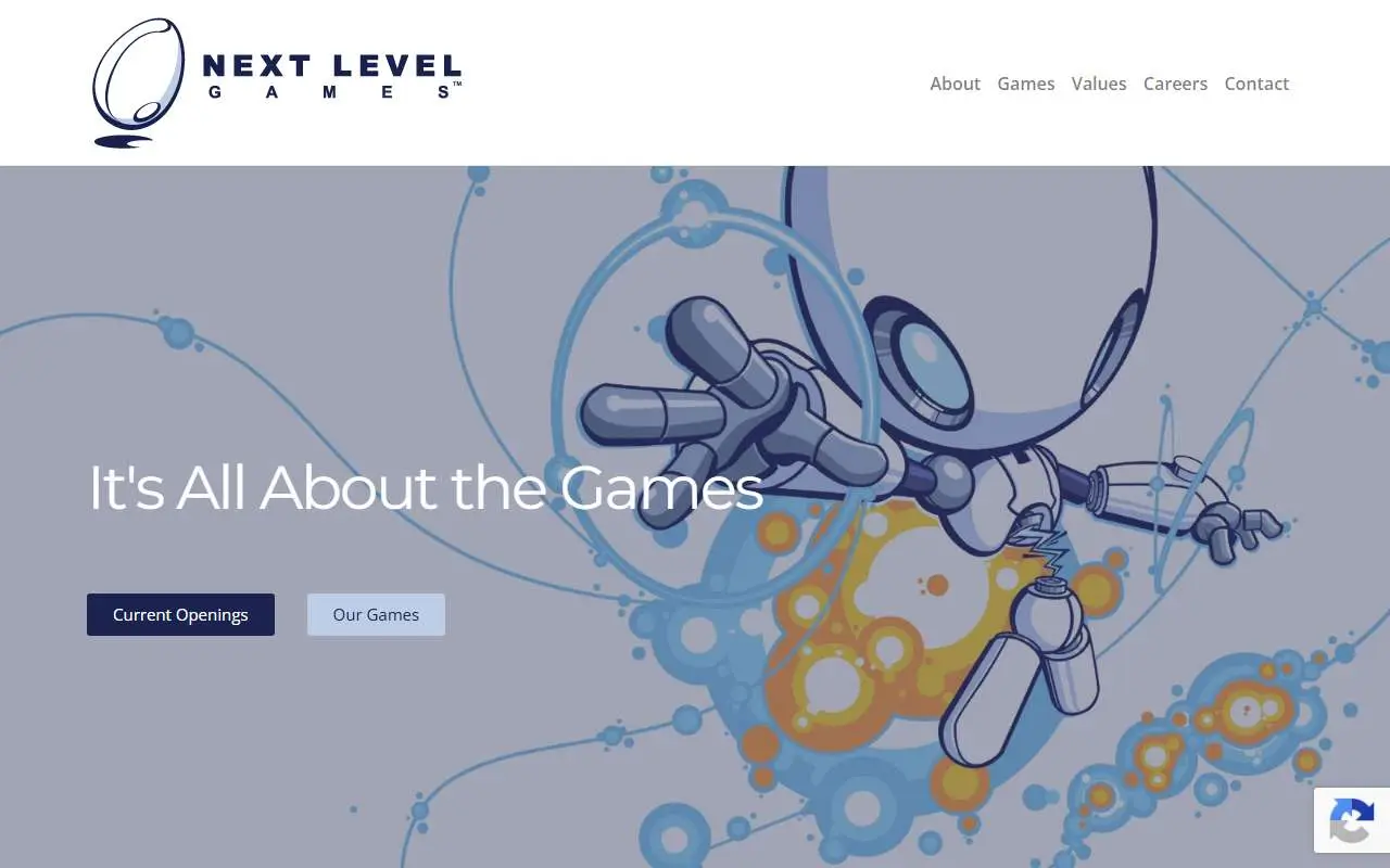 Tampilan website resmi Next Level Games (nextlevelgames.com)