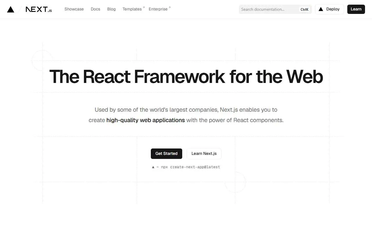 Tampilan website resmi Next.js (nextjs.org)