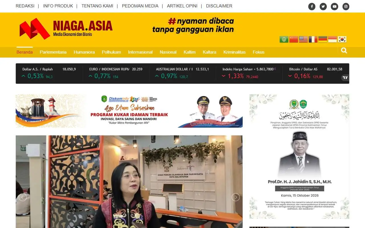 Tampilan website resmi Niaga (niaga.asia)