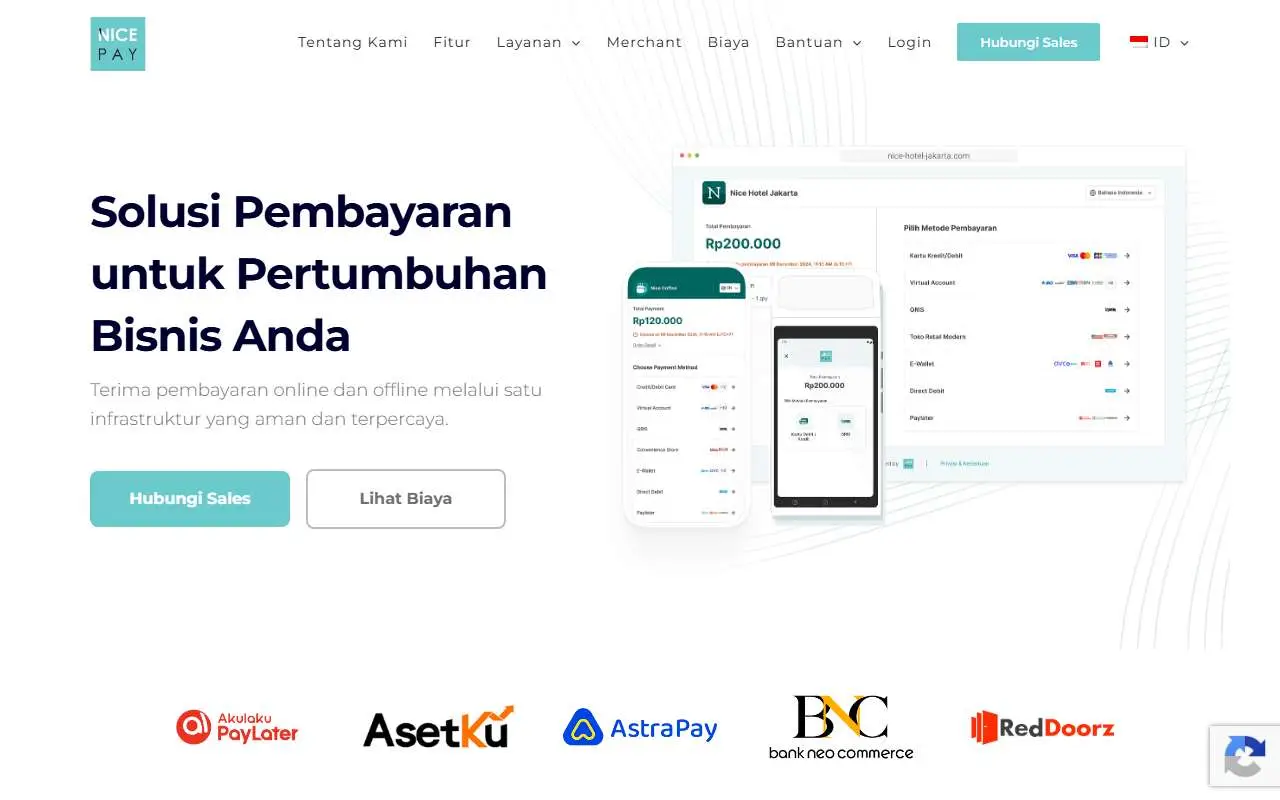 Tampilan website resmi NICEPAY (nicepay.co.id)