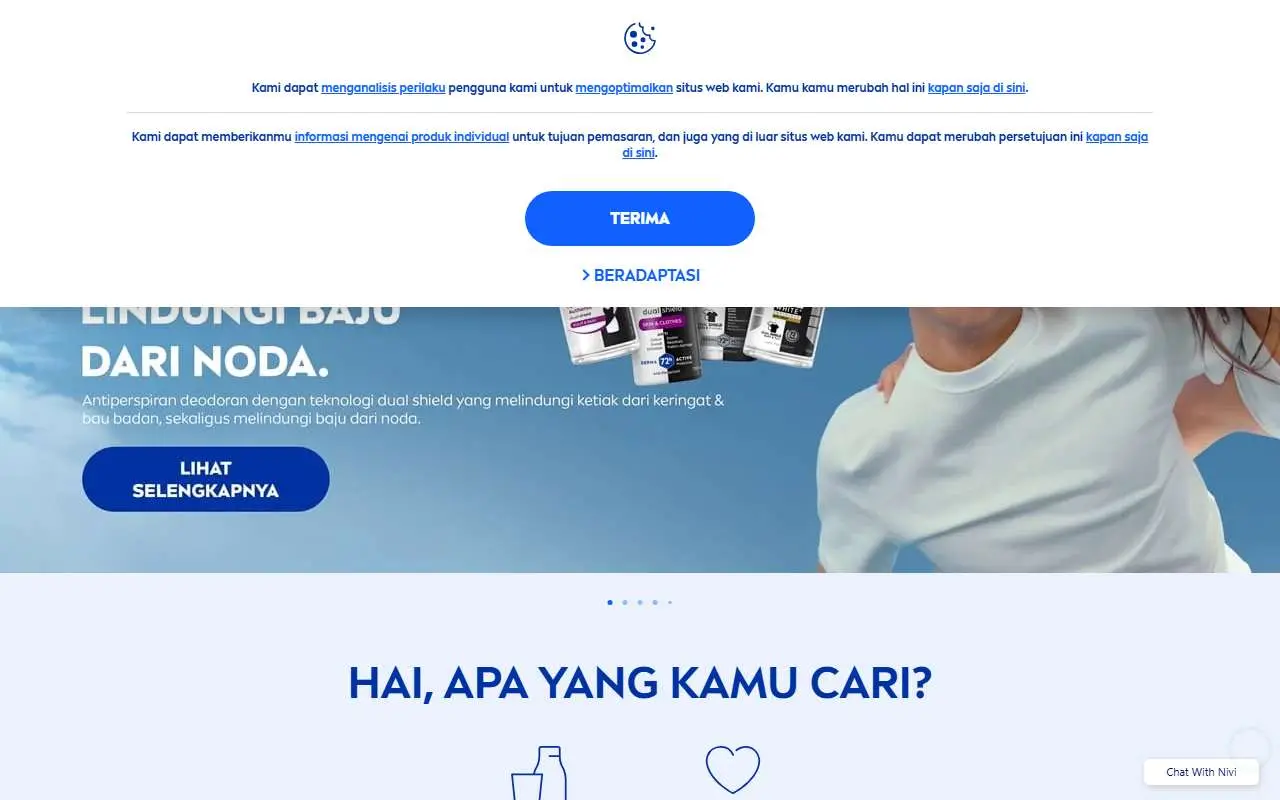 Tampilan website resmi NIVEA Indonesia (nivea.co.id)