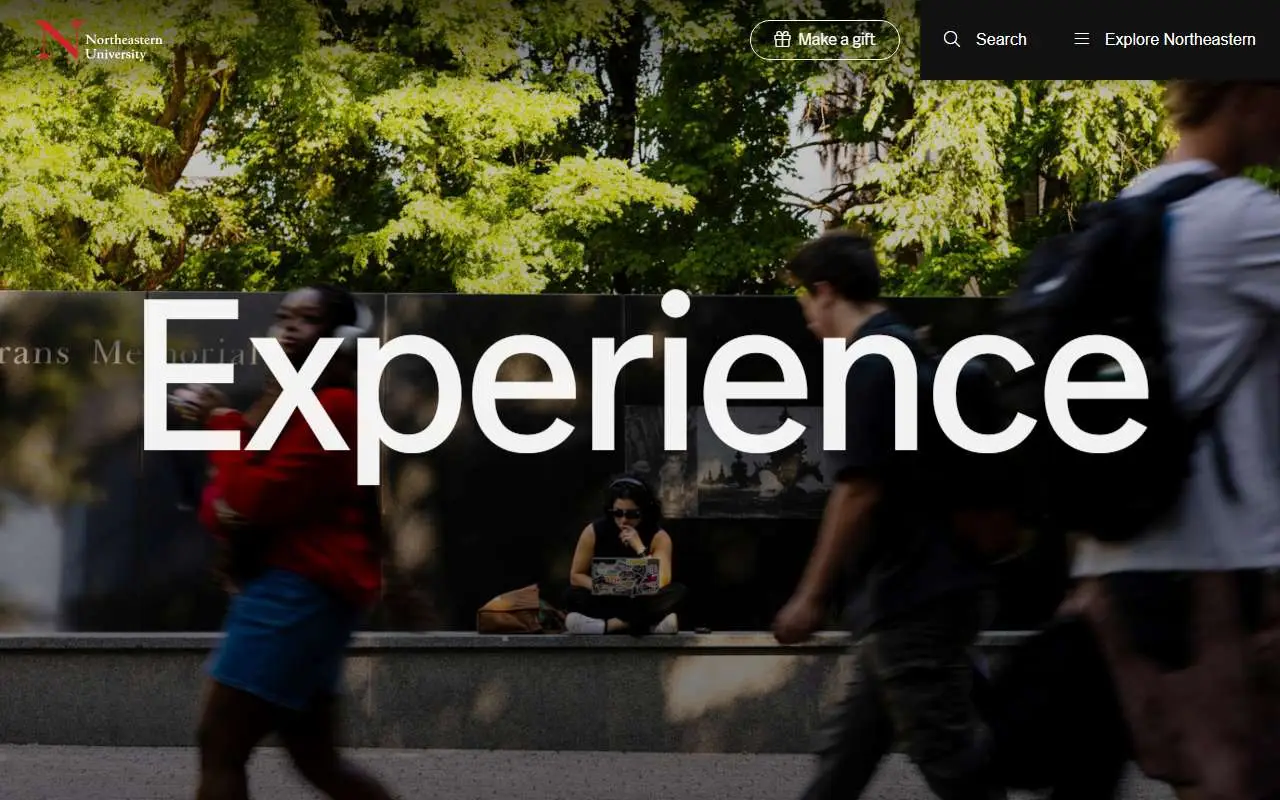 Tampilan website resmi Northeastern University (northeastern.edu)