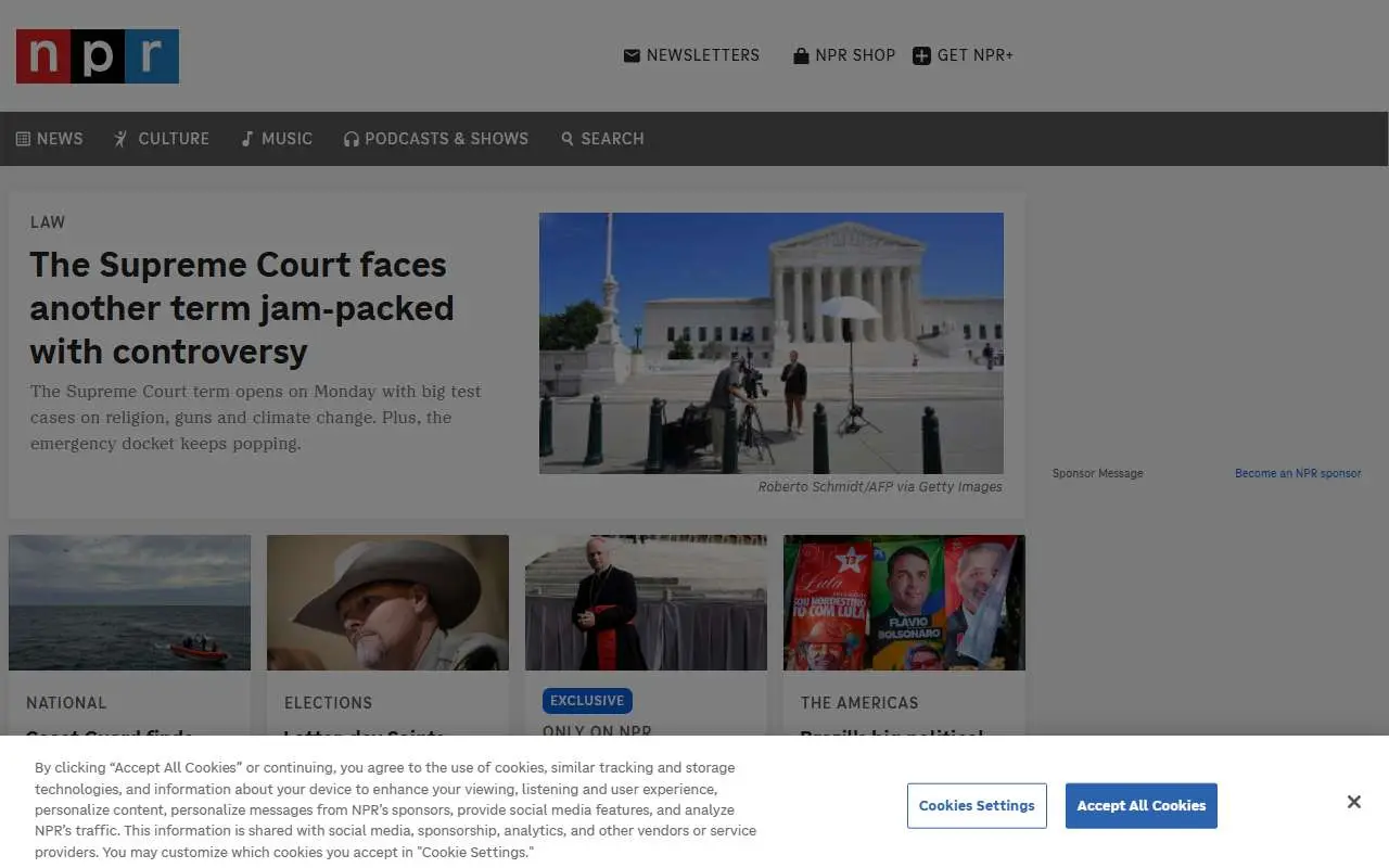 Tampilan website resmi NPR (npr.org)