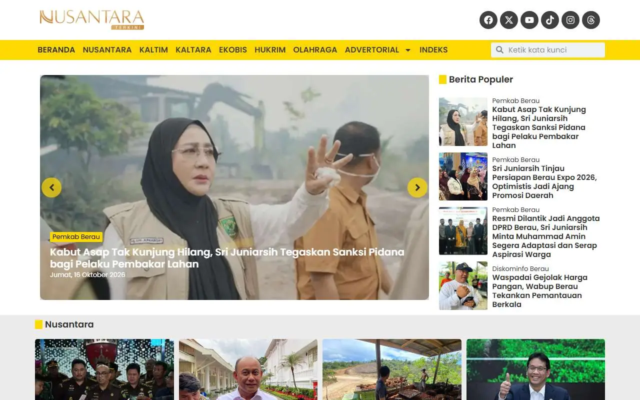 Tampilan website resmi Nusantaraterkini.id (nusantaraterkini.id)