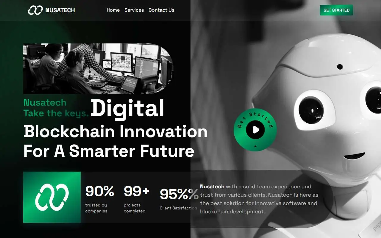 Tampilan website resmi Nusatech (nusatech.id)