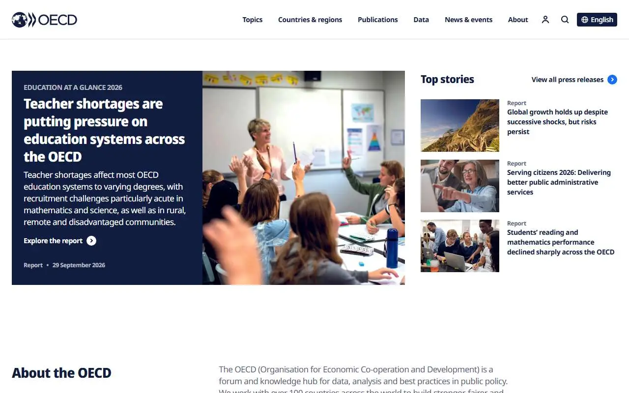 Tampilan website resmi OECD (oecd.org)