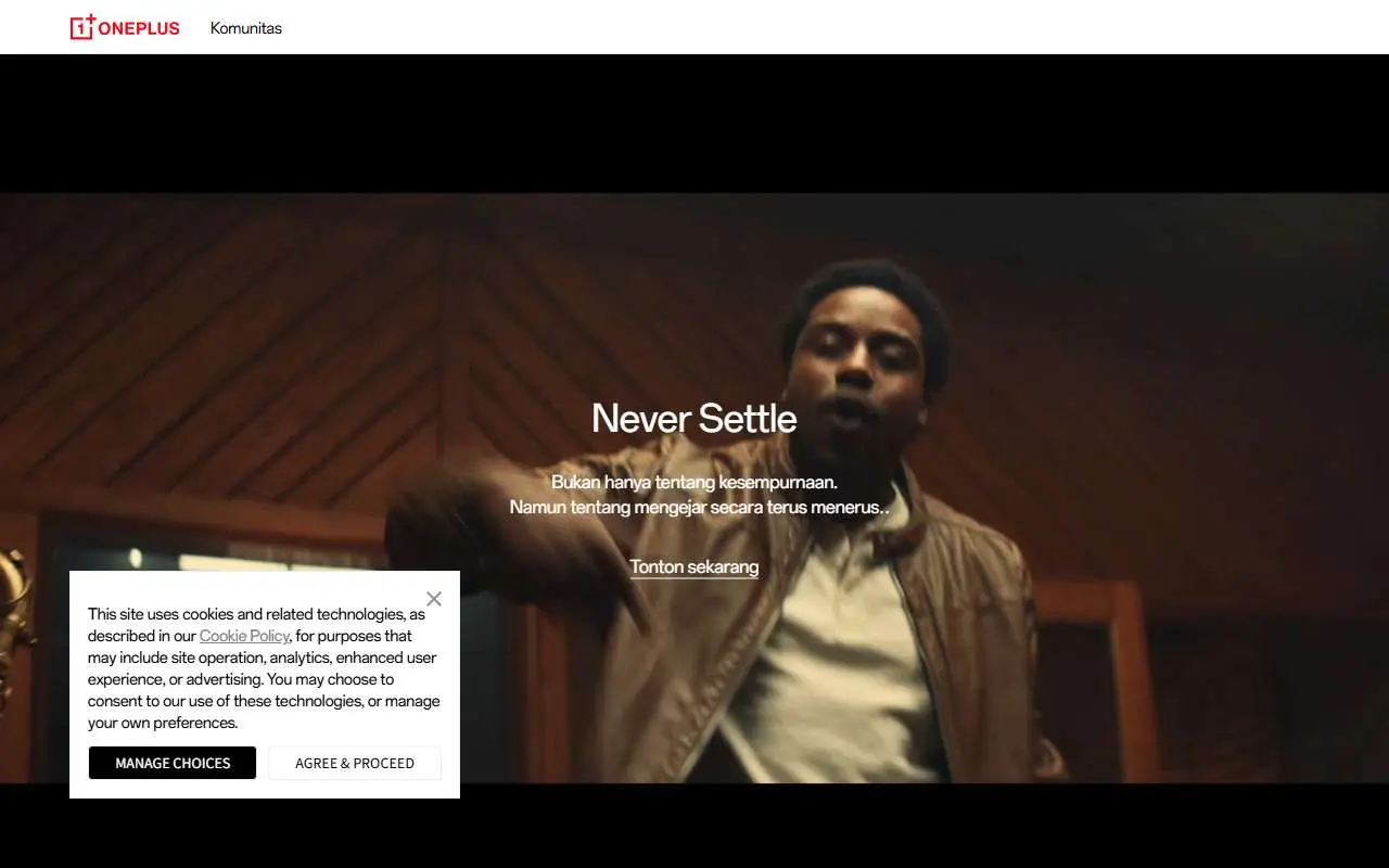 Tampilan website resmi OnePlus (oneplus.com)