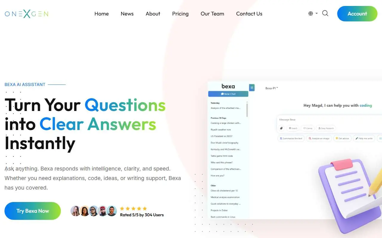 Tampilan website resmi OneXGen Technology (onexgen.com)