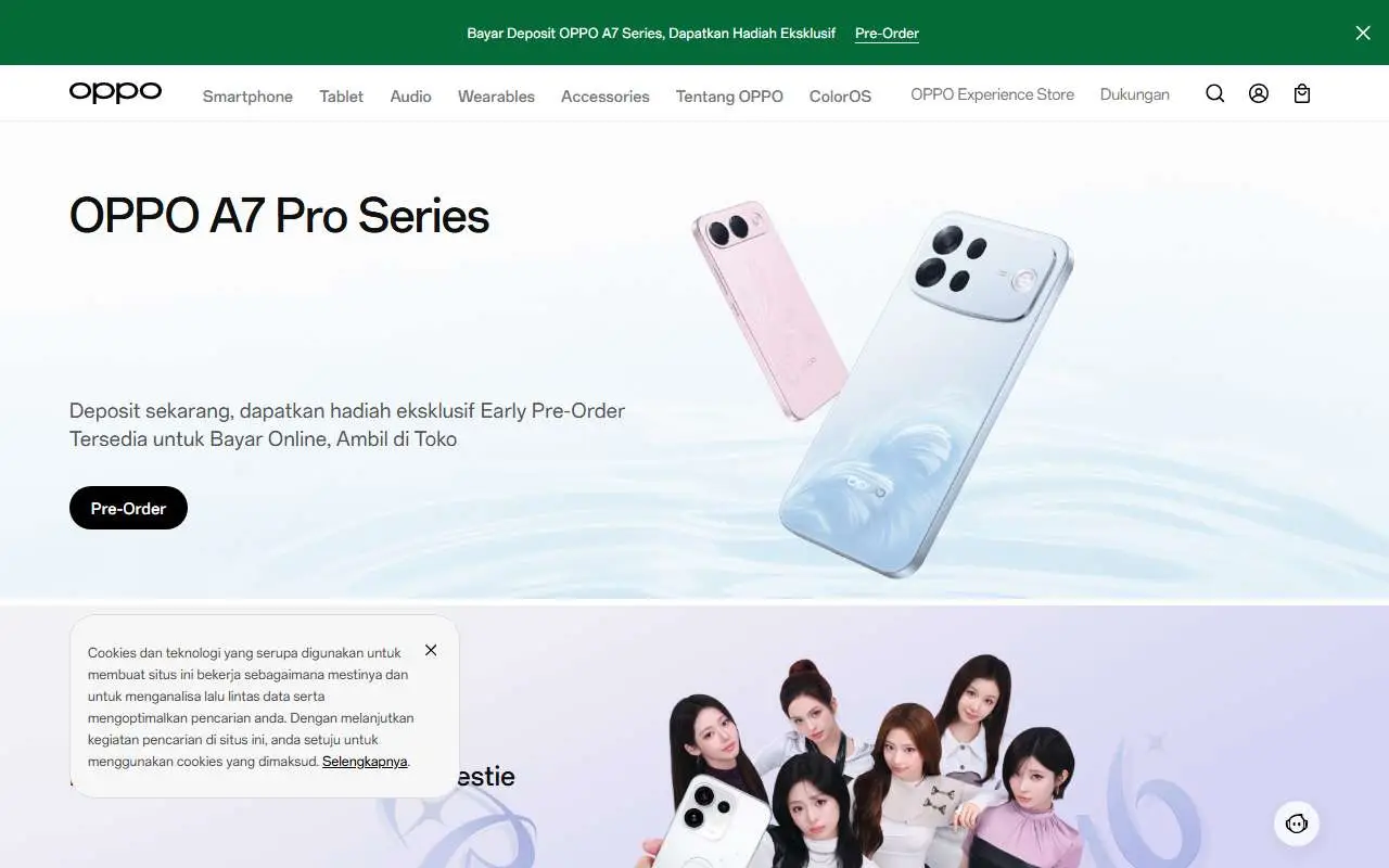 Tampilan website resmi OPPO Indonesia (oppo.com)