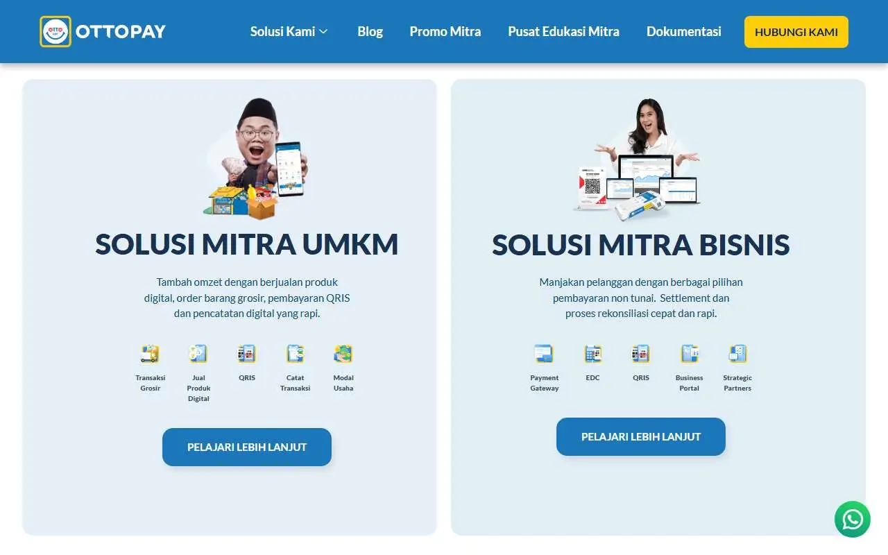 Tampilan website resmi OttoPay (ottopay.id)