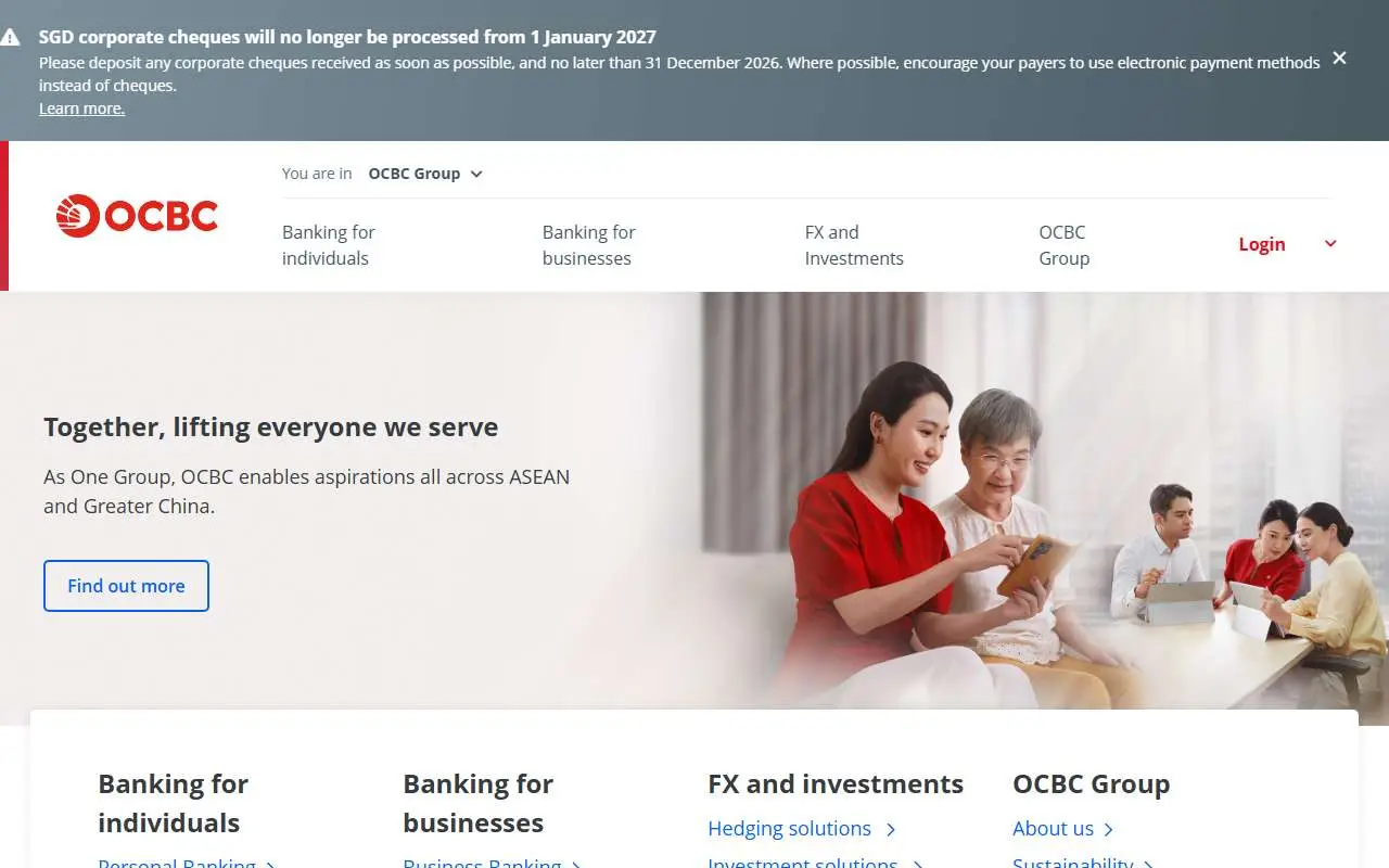 Tampilan website resmi Oversea-Chinese Banking Corporation (ocbc.com)