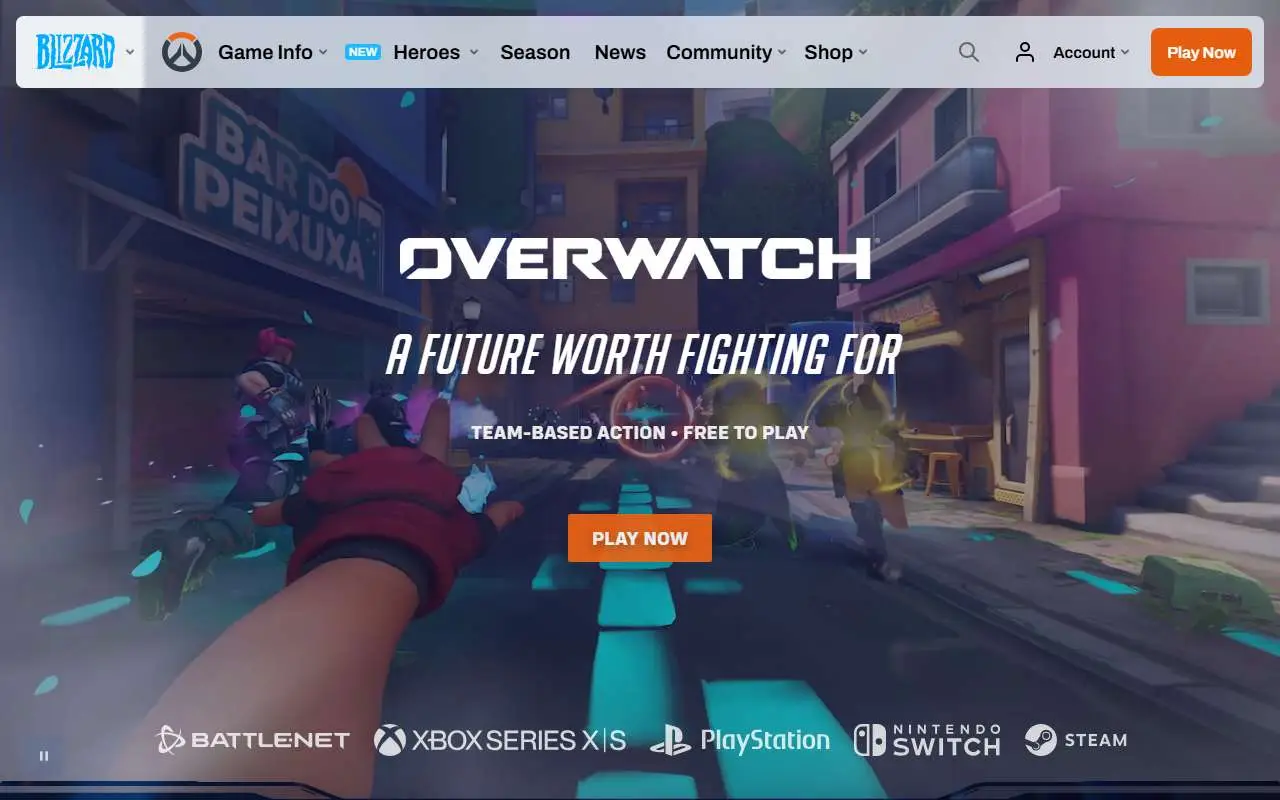 Tampilan website resmi Overwatch (overwatch.blizzard.com)