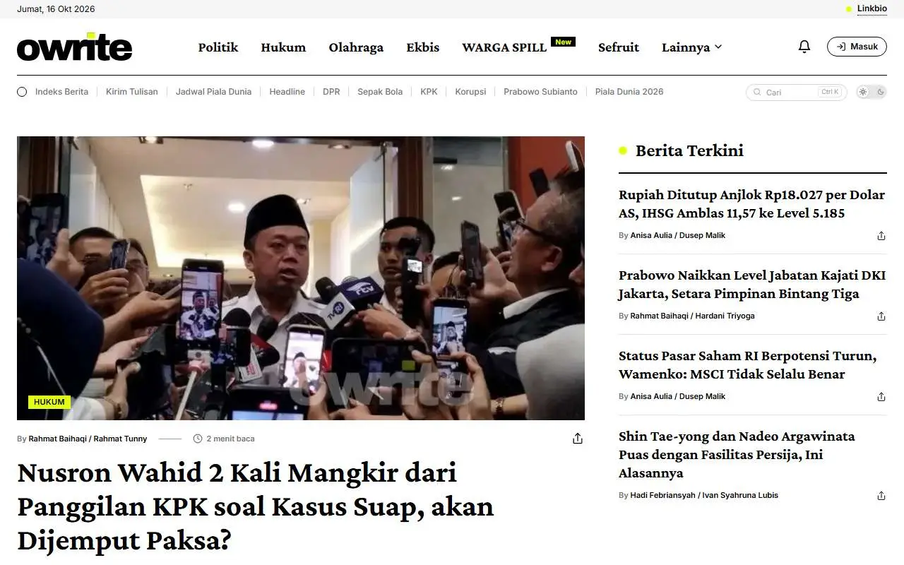 Tampilan website resmi Owrite (owrite.id)