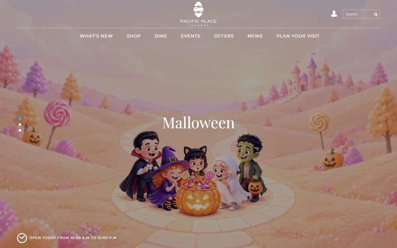 Tampilan website resmi Pacific Place (pacificplace.co.id)