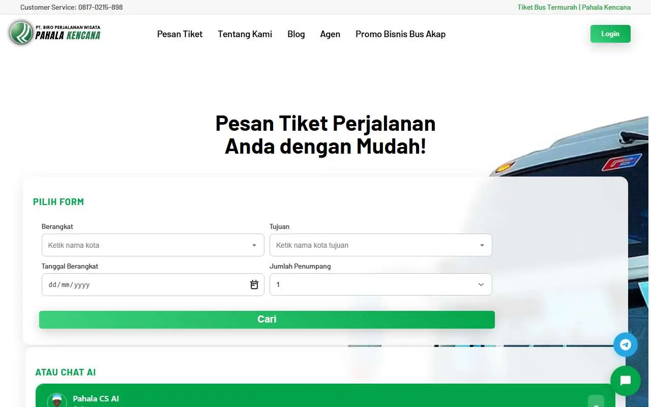 Tampilan website resmi Pahala Kencana (pahalakencana.co.id)