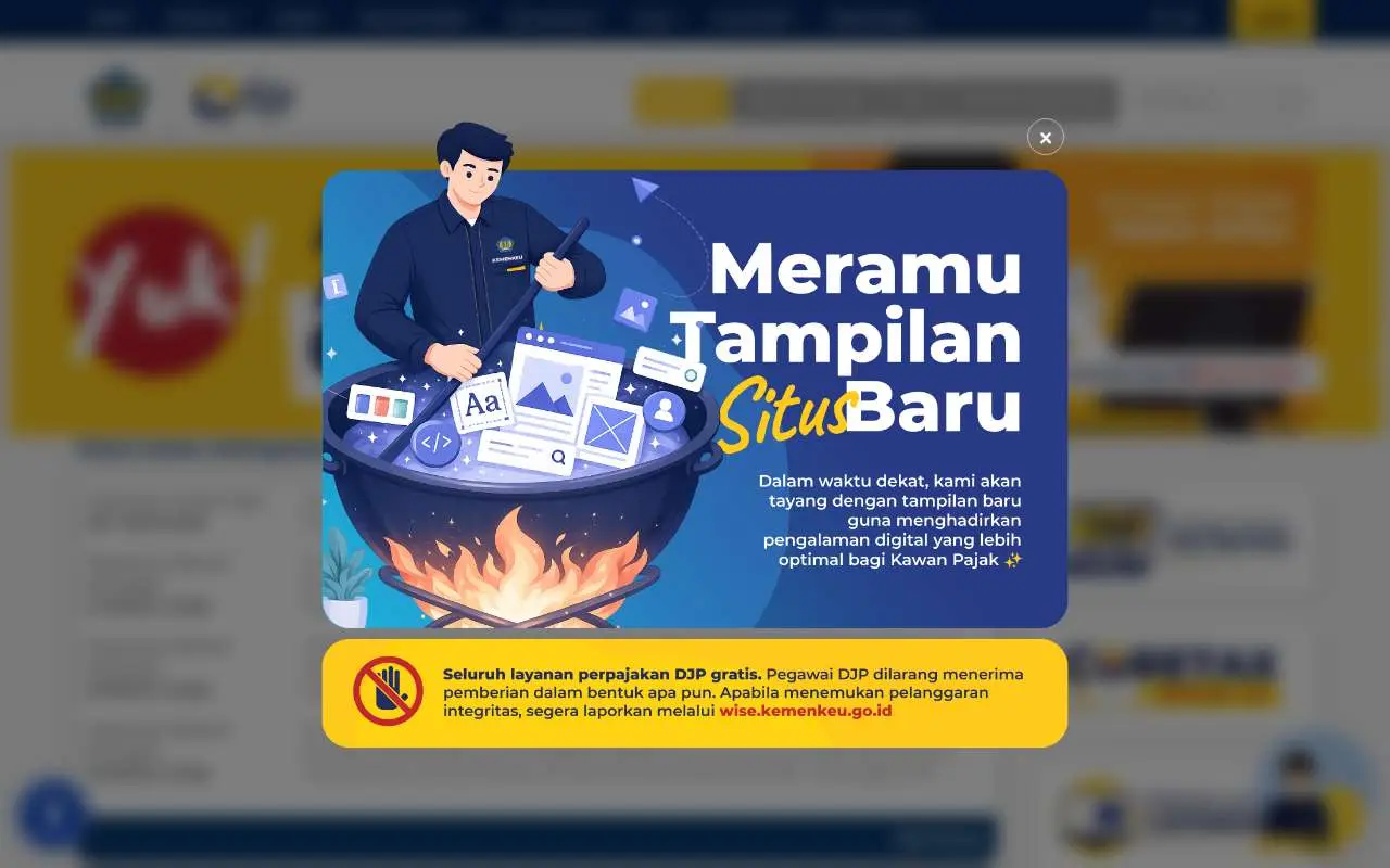 Tampilan website resmi Direktorat Jenderal Pajak (pajak.go.id)