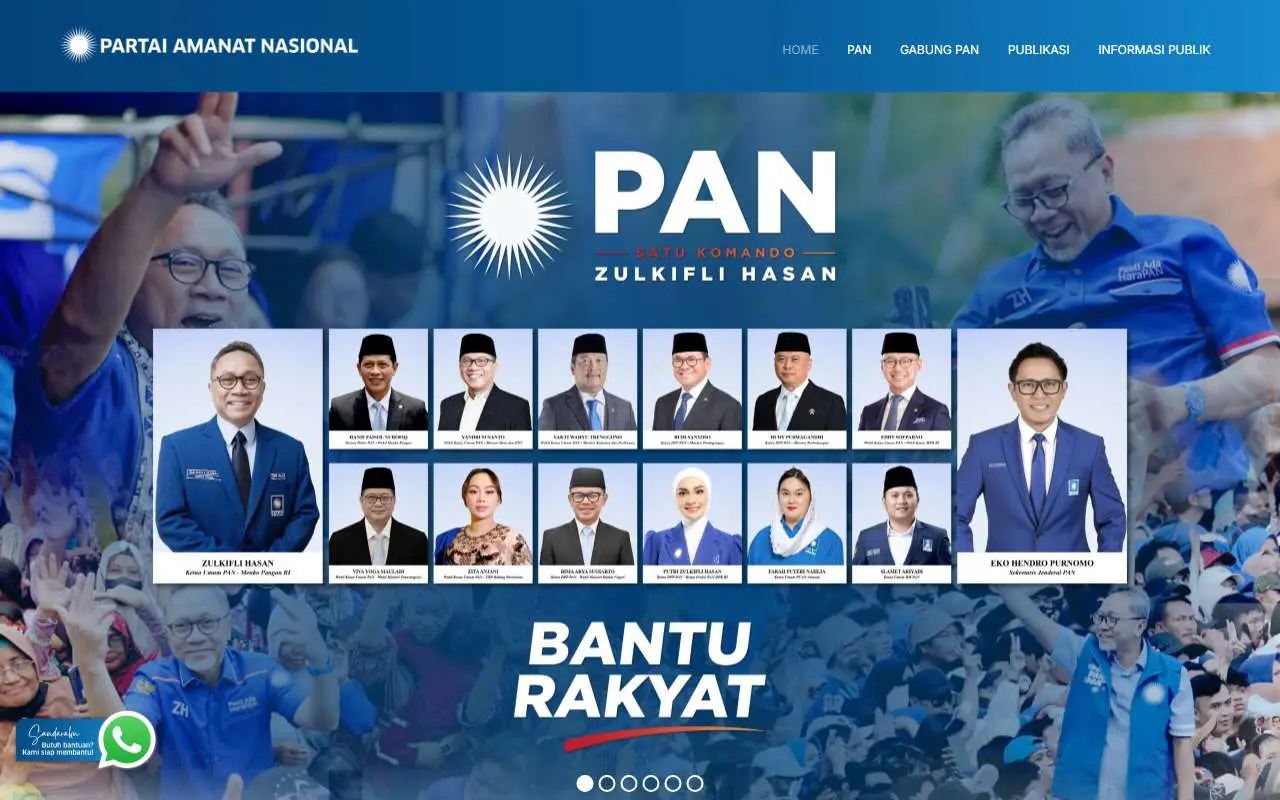 Tampilan website resmi Partai Amanat Nasional (pan.or.id)