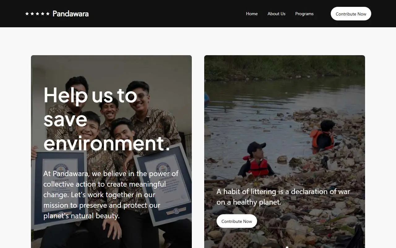 Tampilan website resmi Pandawara Group (pandawara.group)