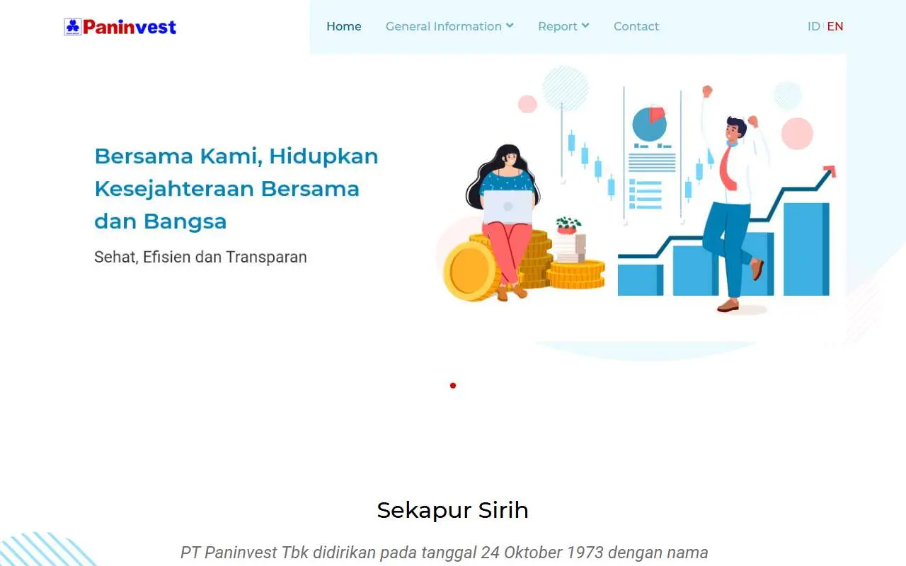 Tampilan website resmi Paninvest (paninvest.co.id)
