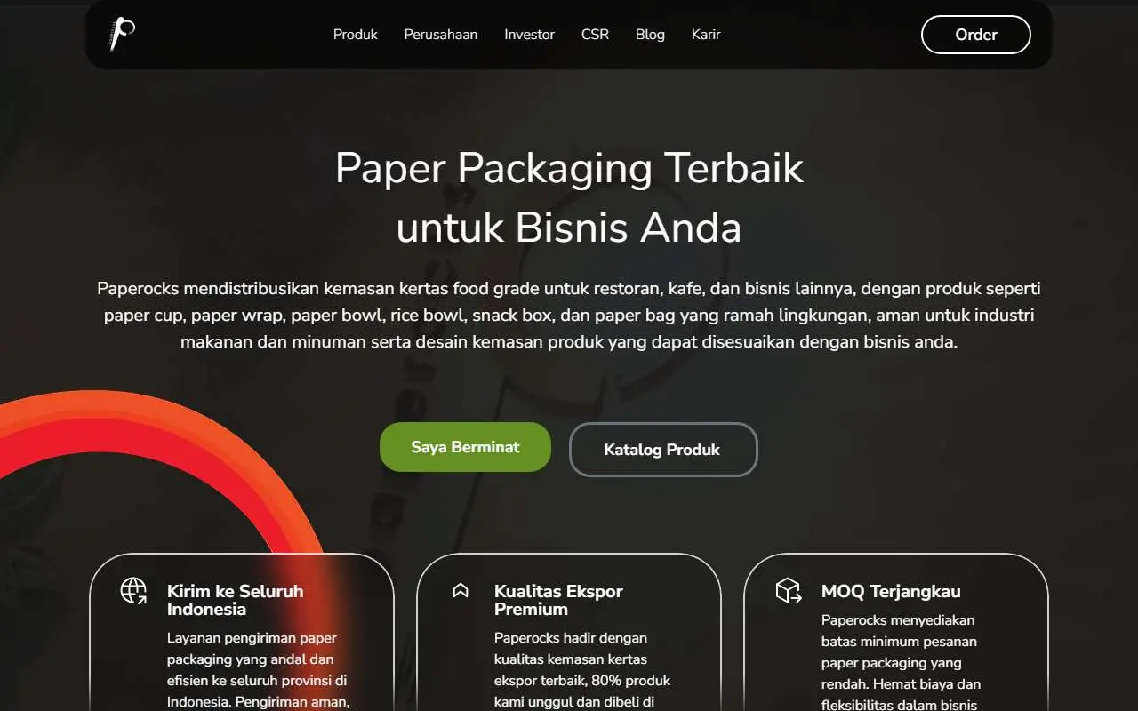Tampilan website resmi Paperocks Indonesia (paperocks.co.id)