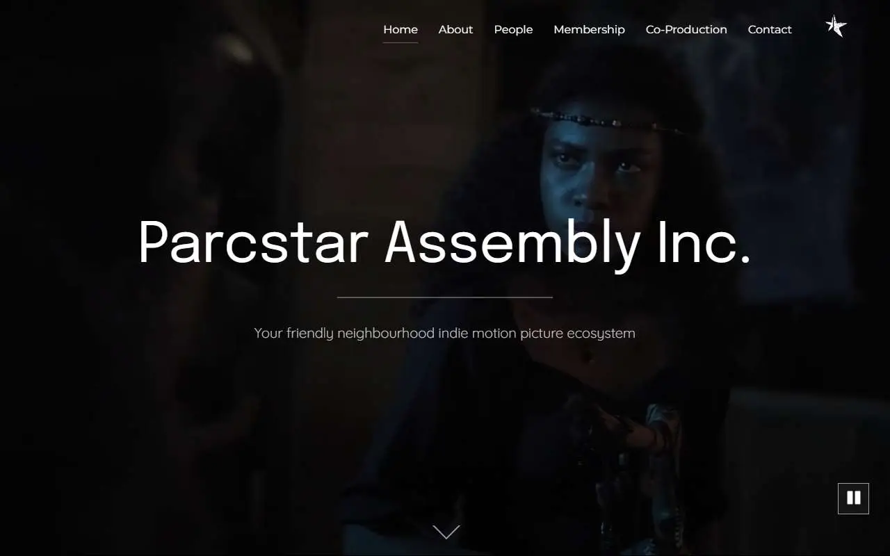 Tampilan website resmi Parcstar Assembly (parcstar.space)