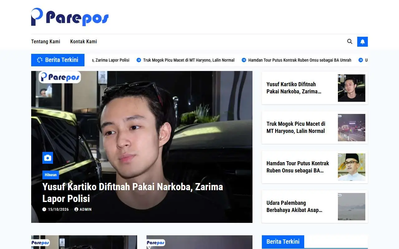 Tampilan website resmi Parepos (parepos.co.id)
