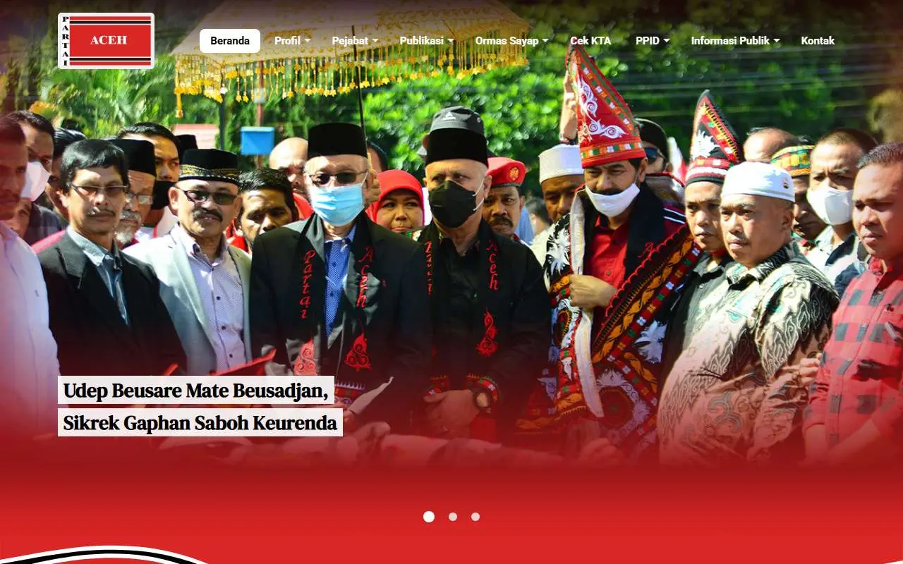 Tampilan website resmi Partai Aceh (partaiaceh.org)