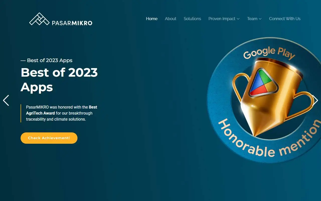 Tampilan website resmi Pasar Mikro (pasarmikro.id)