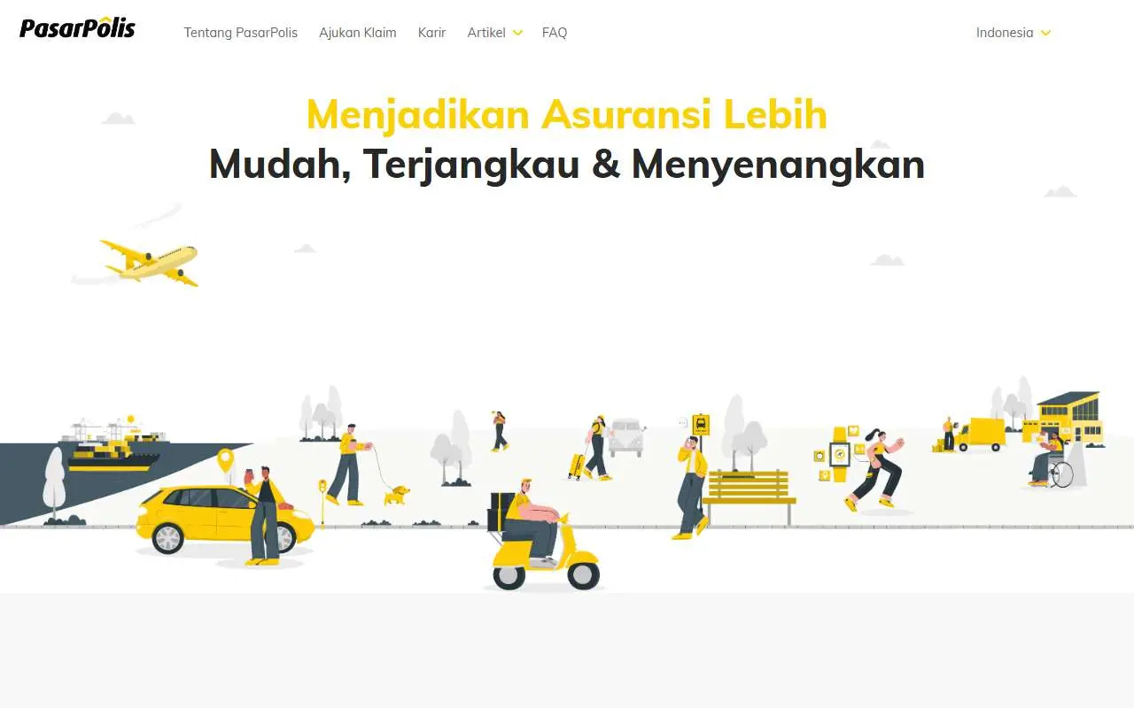 Tampilan website resmi PasarPolis (pasarpolis.io)
